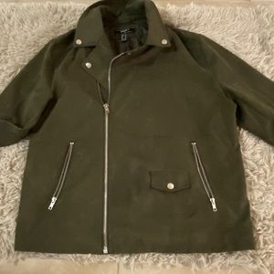 Green faux suede jacket